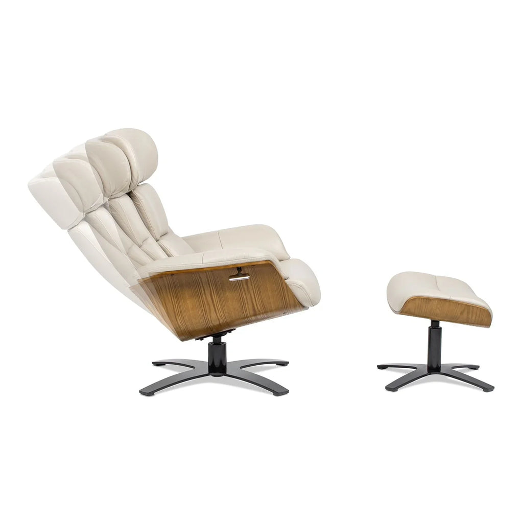 Jovan 31,5 Zoll Relaxsessel aus echtem Leder mit Hocker