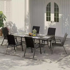Chaises de patio, ensemble de 4 ou 6 chaises de salle à manger d’extérieur empilables, légères et résistantes à toutes les intempéries, en textilène, avec accoudoirs, pour jardin et terrasse de piscine