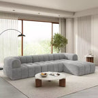 Christopher Knight Home Keri 122 modernes L-förmiges Ecksofa aus hochelastischem Schaumstoff mit niedriger Rückenlehne