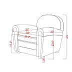 Pasargad Home Paris Clubsessel aus echtem Leder, Braun
