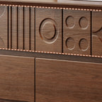 Von Art déco inspirierte Holzkommode mit geometrischen Schnitzereien