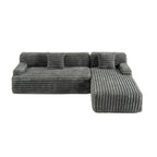Cloud-Ecksofa, modernes Polstersofa mit 2 Zierkissen, frei kombinierbares Sofa, modulares L-förmiges Ecksofa