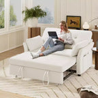 Dyonery 3-in-1-Schlafsofa, ausziehbares Schlafsofa mit Seitentasche und verstellbarer Rückenlehne, werkzeuglose Montage, klappbares Loveseat