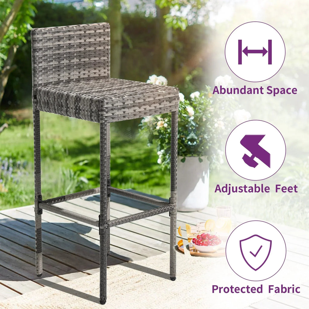 Ensemble de bar Moasis en résine tressée pour extérieur, 5 pièces – 5 pièces