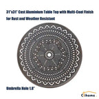 Ensemble de salle à manger de patio en aluminium moulé en 5 pièces avec 4 chaises pivotantes