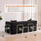 Schlafsofa, 78,8 5-in-1-Klappmatratzen-Couch/Loveseat, formstabiler Stahlrahmen, Cord mit Kissen