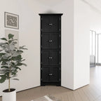 Hoher Eckschrank mit 8 Türen und 4 Regalböden