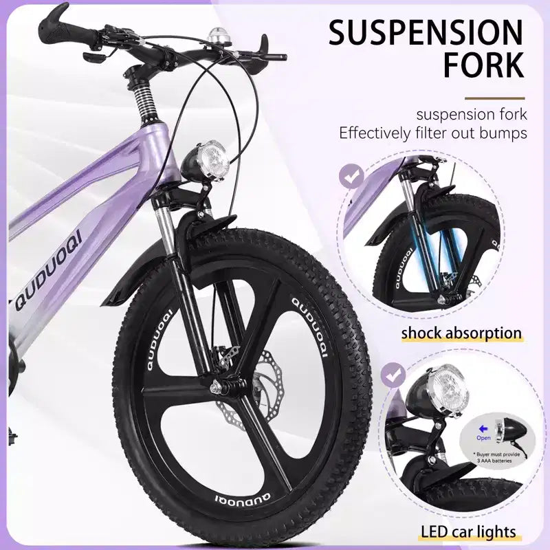 NAYSAYE 20-Zoll-Mountainbike für Kinder mit 7-Gang-Schaltung und Rahmen aus Magnesiumlegierung für Jungen und Mädchen von 8 bis 12 Jahren, 57.09*21.65*29.92