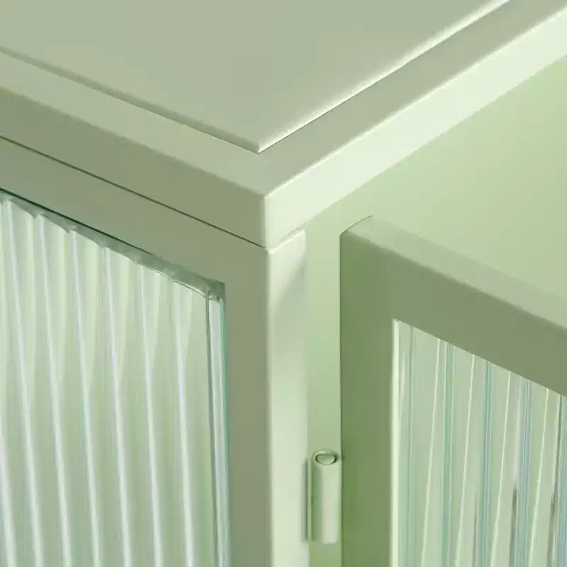 Moderner 2-türiger Wandschrank von Okak mit 3-stufigem Stauraum und Glastüren für Eingangsbereich, Esszimmer, Wohnzimmer oder Küche