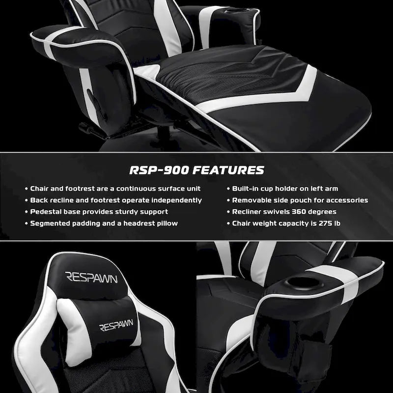 Fauteuil de gaming inclinable avec repose-pieds