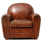 Pasargad Home Paris Clubsessel aus echtem Leder, Braun