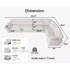 Dyonery Modular Corduroy Sectional Sofa with Washable Covers