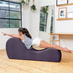Avana elegante chaise longue voor yoga - Gemaakt in de VS - Ideaal voor stretchen, ontspanning, sporten en meer, 60D x 18W x 26H inch, lichtgrijs