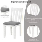 Farmhouse Extendable Dining Table Set for 6, Rectangular Table and 6 Upholstered Chairs