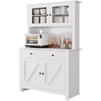 Meuble garde-manger de cuisine avec support pour micro-ondes, vaisselier avec buffet et étagères réglables, pour la cuisine et la salle à manger