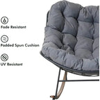 Fauteuil à bascule géant pour terrasse, fauteuil œuf freestyle d’intérieur et d’extérieur avec coussin, fauteuil lounge moderne rembourré pour le jardin et la cour