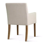 Set van 6 gestoffeerde eetkamerstoelen met armleuningen, moderne linnen fauteuils met houten poten, accentstoelen voor eetkamer en woonkamer - Panipeachy