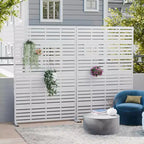 MAYEERTY 72x47 White Outdoor Natural Privacy Panel Screen, 6 Piece Set Natural Folding Divider for Backyard and Garden