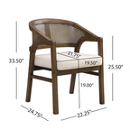 Christopher Knight Home – Chaise de salle à manger rembourrée en cannage (lot de 2)