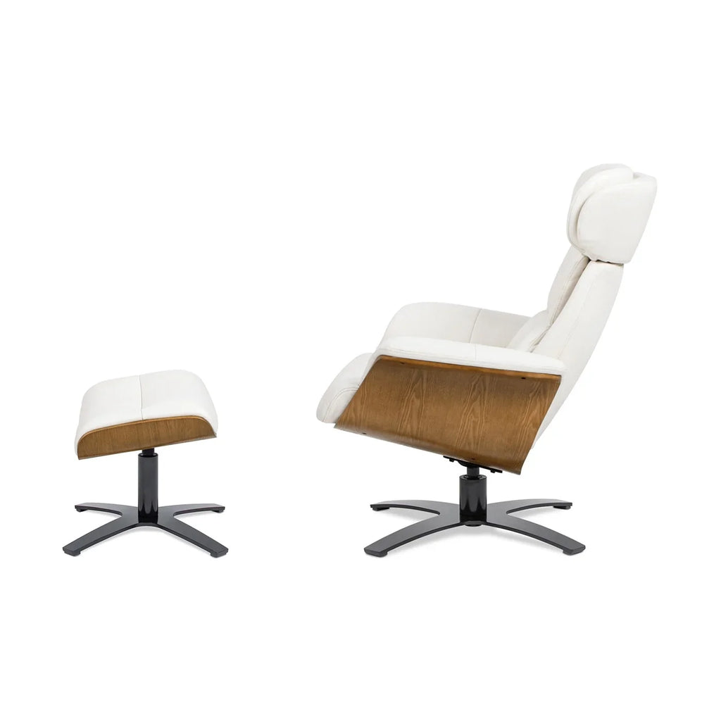 Jovan 31,5 Zoll Relaxsessel aus echtem Leder mit Hocker