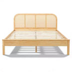 Christopher Knight Home Callahan modern boho houten bedframe met lattenbodem en rotan hoofdbord
