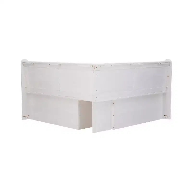 Tobin Traditional Solid Wood Backless Storage Corner Nook Breakfast Bench Cushion White - Linon