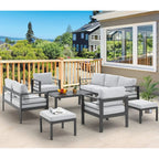 AECOJOY 7-teiliges Aluminiummöbel-Set für die Terrasse, Outdoor-Sitzgruppe