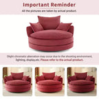 360 Swivel Accent Chair, Barrel Chair Swivel Round Sofa Chair with Cushion for Living Room