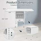Table de bricolage réglable en hauteur avec étagères de rangement, table de découpe pliante mobile pour bureau à domicile, salle de couture ou atelier créatif