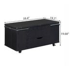 Table basse moderne multifonctionnelle relevable avec rangement dissimulé, 4 tabourets et roulettes, idéale pour les espaces de vie modernes