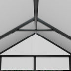 VEIKOUS Aluminum Walk-In Garden Greenhouse Kit with Adjustable Roof Vent and Lockable Door Grey