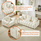 GDFStudio Alanna 79,5 modernes 3-Sitzer-Sofa mit Teddy-Stoffbezug und Kissen