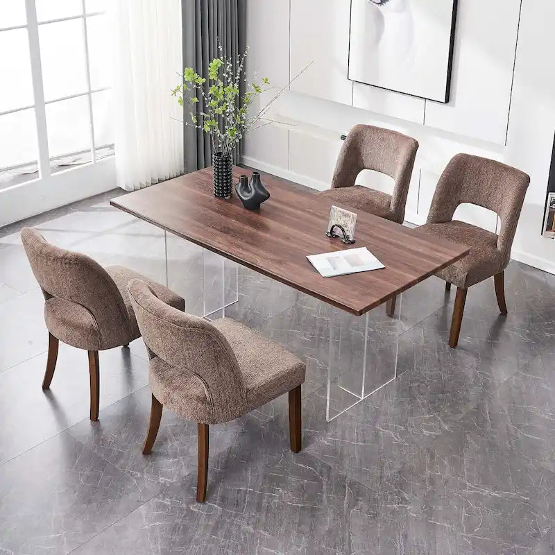 Ensemble de 4 chaises de salle à manger rembourrées en tissu