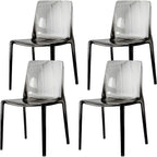 Amber Acrylic Armless Low Back Dining Chair