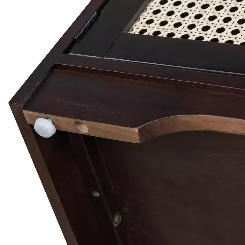 Banc de rangement rustique en bois Whisen, banc à chaussures pour entrée avec coussin amovible et étagères réglables