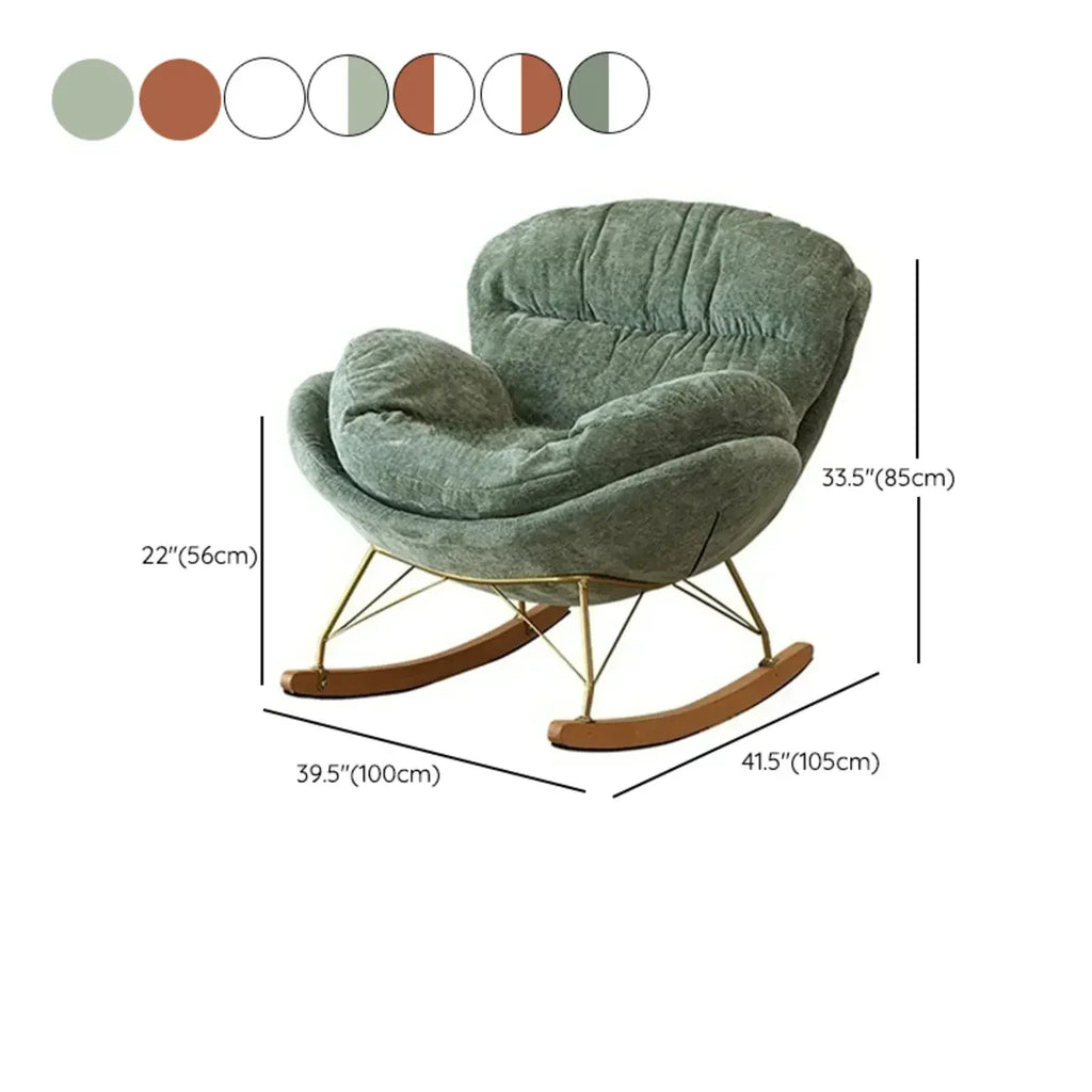 Fauteuil à bascule moderne en velours, ergonomique et rembourré, pour chambre de bébé