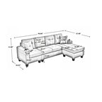 Ecksofa für das Wohnzimmer mit L-förmiger Chaiselongue und Getränkehalter