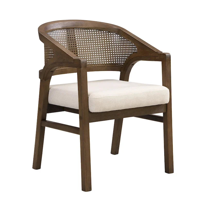 Christopher Knight Home – Chaise de salle à manger rembourrée en cannage (lot de 2)