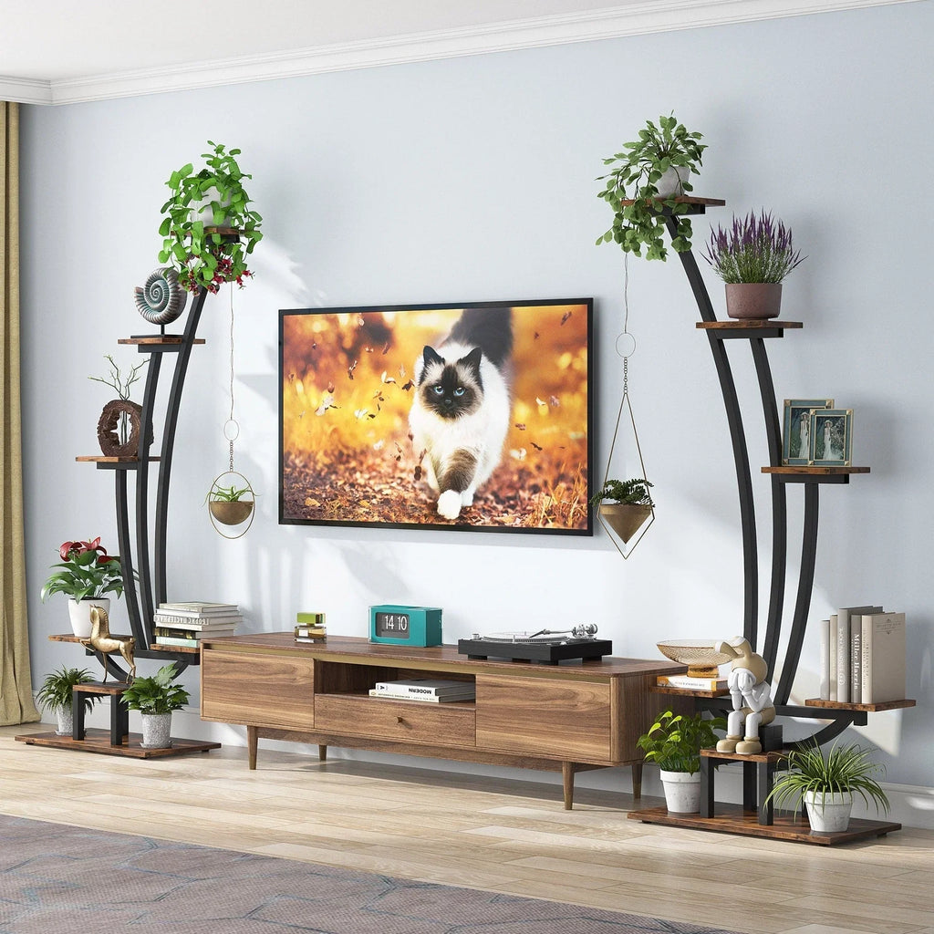 Support pour plantes d’intérieur, présentoir à fleurs à 6 niveaux pour la maison et le jardin – lot de 2