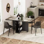 Table à manger pliante pour la cuisine, table à manger peu encombrante, table de cuisine extensible à abattants avec 6 roulettes pour petits espaces