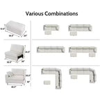 Dyonery Modular Corduroy Sectional Sofa with Washable Covers