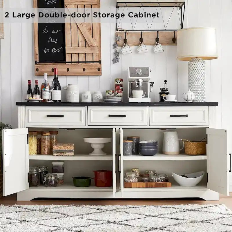 Farmhouse Buffet Sideboard Cabinet,Coffee Bar Wine Bar for Dining Room - N/A