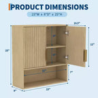 Badkamerwandkast - medicijnkast met schuurdeuren en verstelbare plank - wandkast van 25 x 23,6 x 9 inch