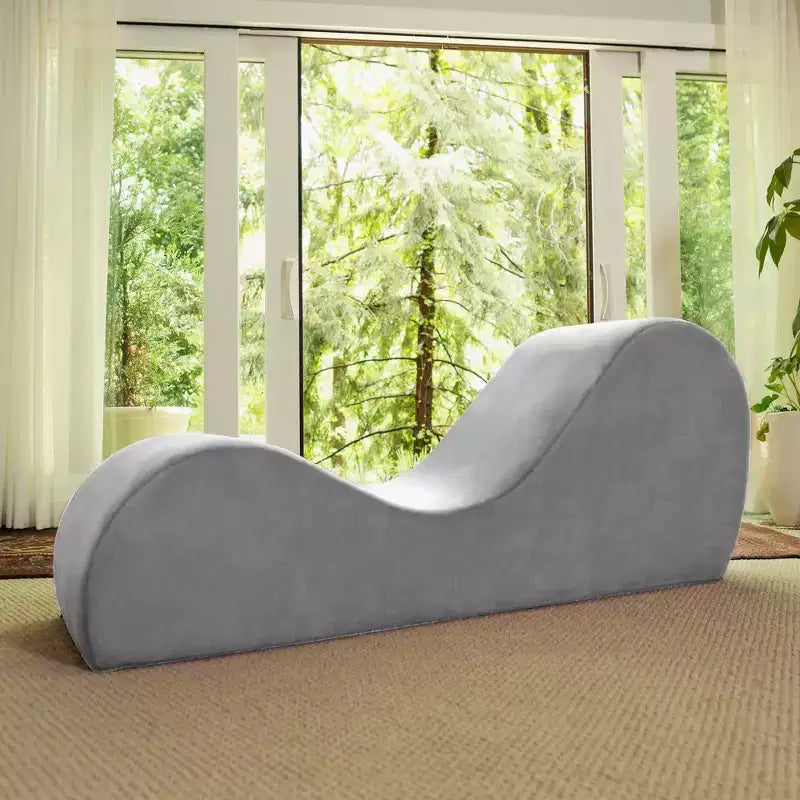 Chaise longue Avana élégante pour le yoga - Fabriquée aux États-Unis - Idéale pour les étirements, la relaxation, l’exercice et plus encore, 60D x 18W x 26H pouces, gris clair