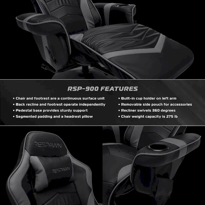 Fauteuil de gaming inclinable avec repose-pieds