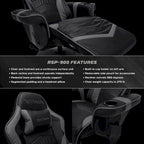 Fauteuil de gaming inclinable avec repose-pieds