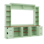 ModernLuxe 4-in-1 Farmhouse Entertainment Center Wall Unit, Fits TVs Up to 70, TV Stand Media Console w/ Adjustable Shelves & Drawers