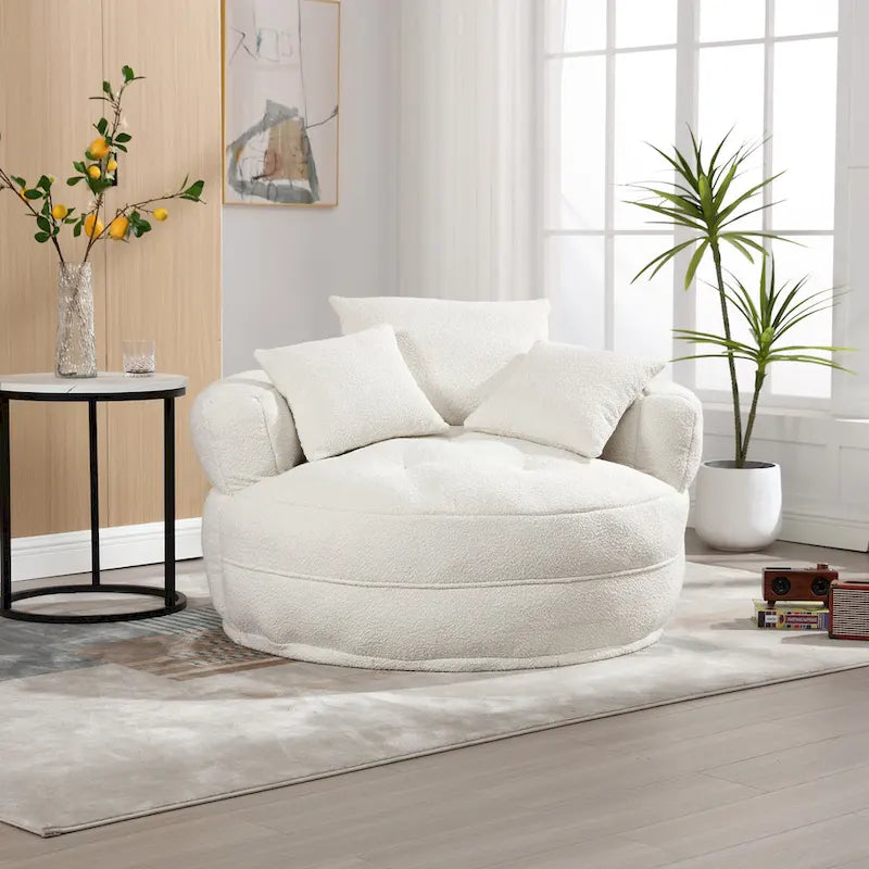 Round Lazy Sofa Chair ?C White/Blue/Grey/Yellow/Orange/Rose Red/Navy/Green, Single & Couple Seat
