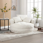 Round Lazy Sofa Chair ?C White/Blue/Grey/Yellow/Orange/Rose Red/Navy/Green, Single & Couple Seat
