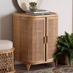Meuble de rangement en rotin naturel bali & pari Yanka Natural : fabriqué à la main, 2 étagères, design bohème